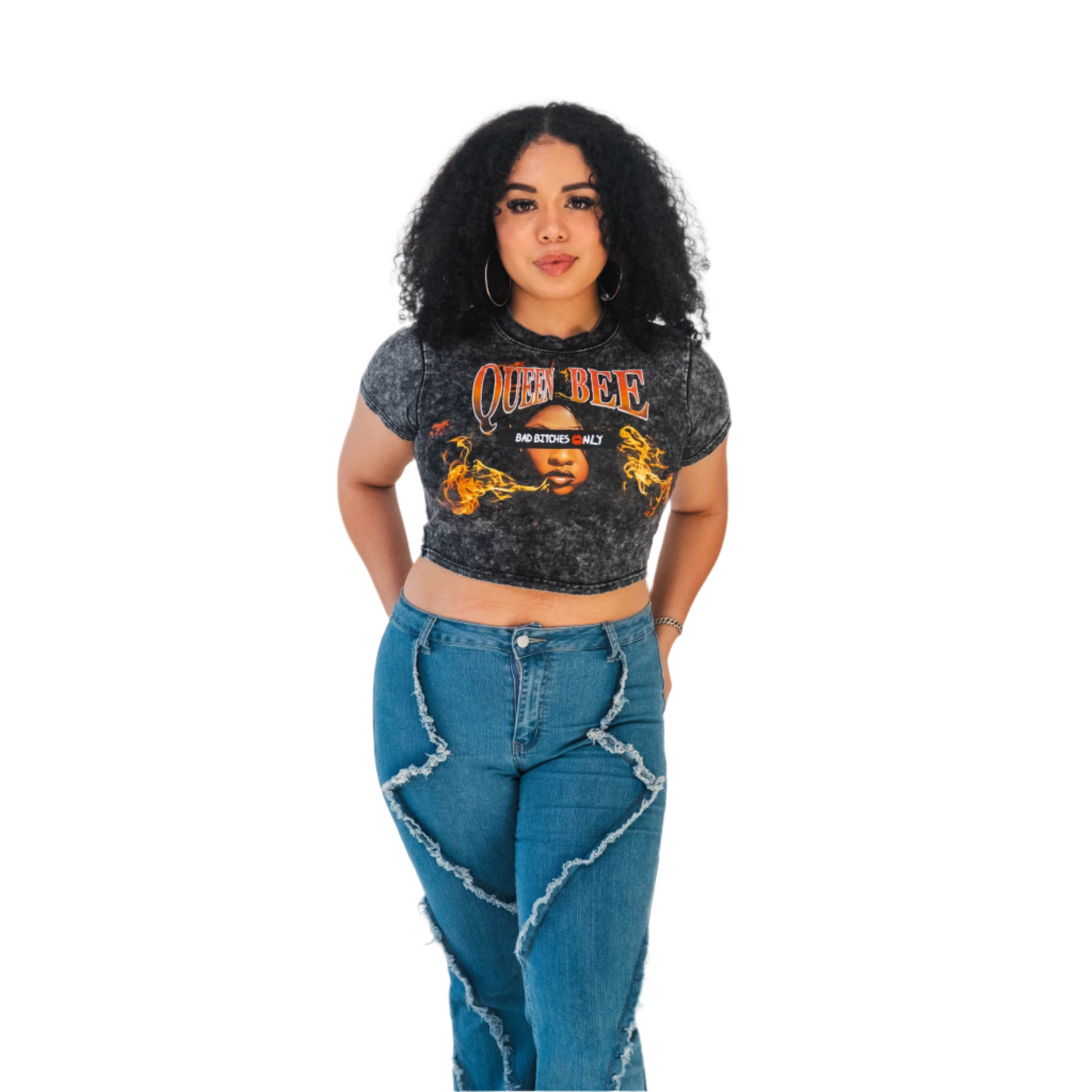 Queen Beehavior Vintage Crop Tee
