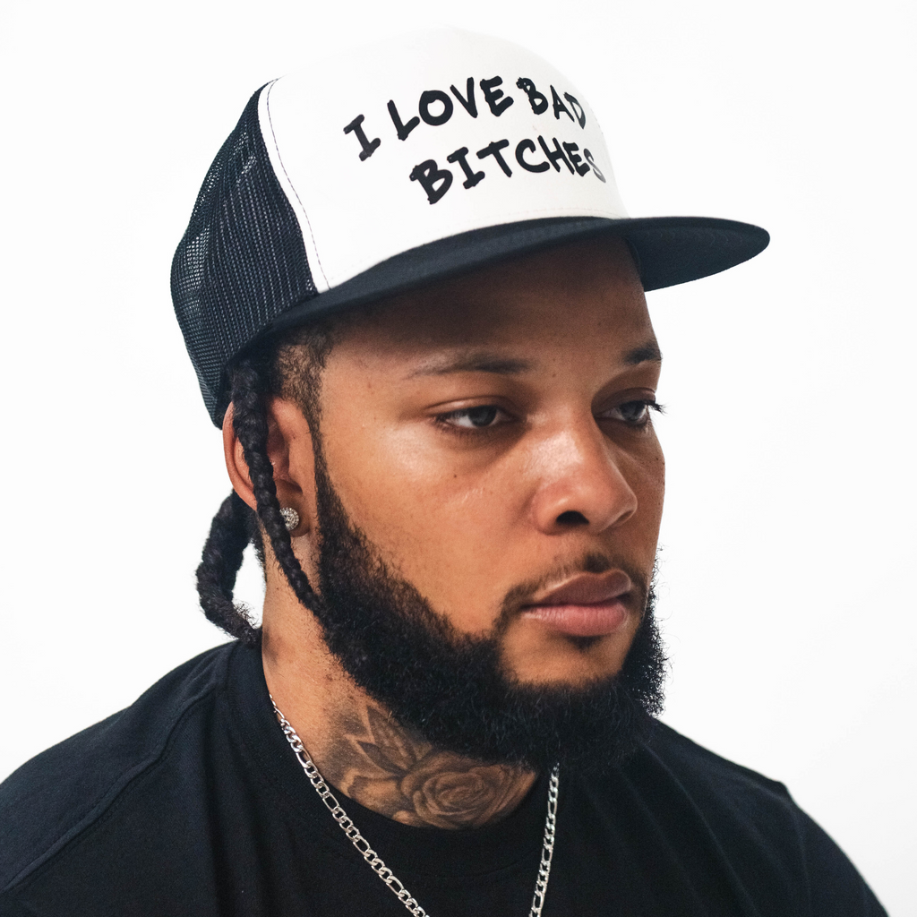 The Limited Edition White/Black  “I Love Bad Bitches” Trucker Hat