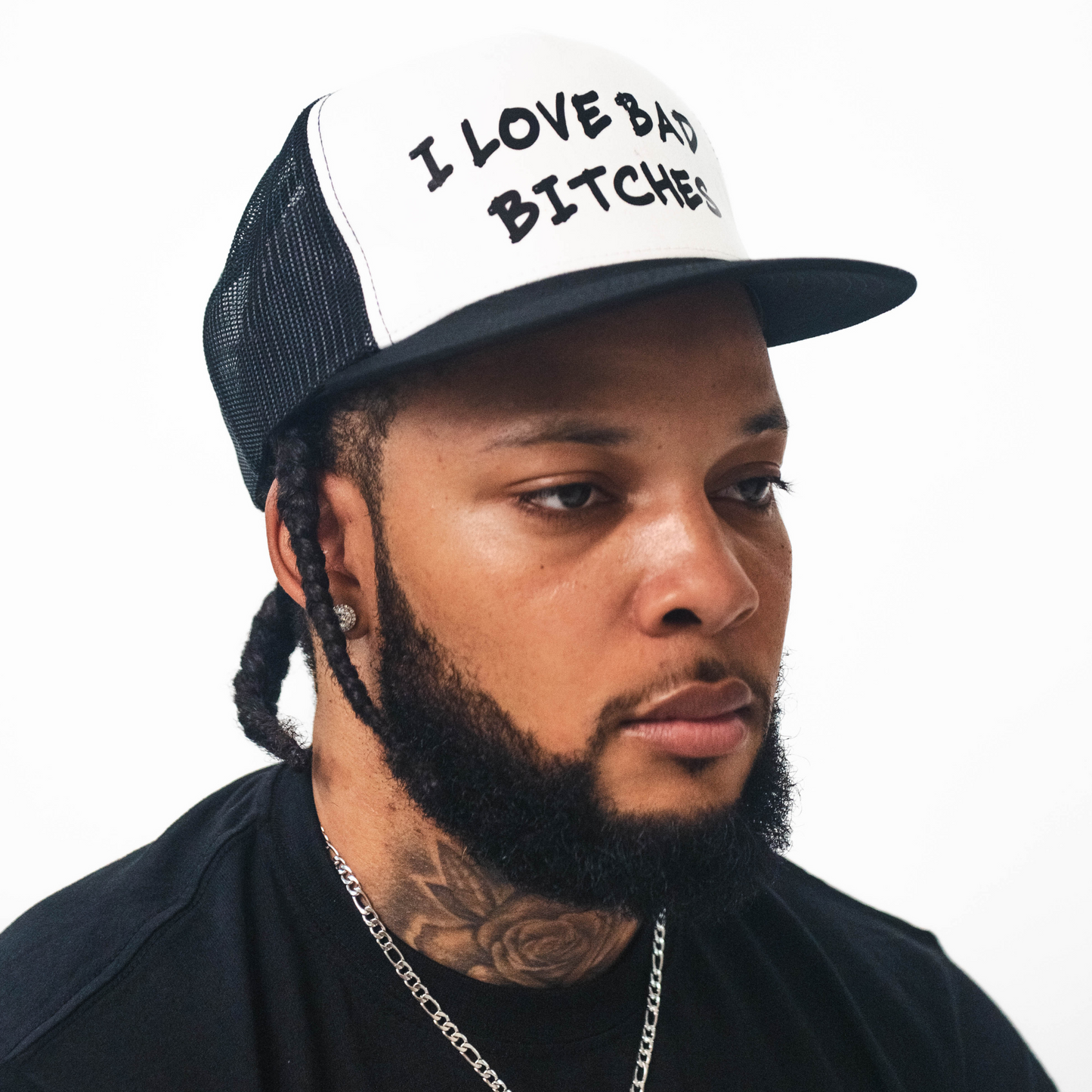 White/Black  “I Love Bad Bitches” Trucker Hat
