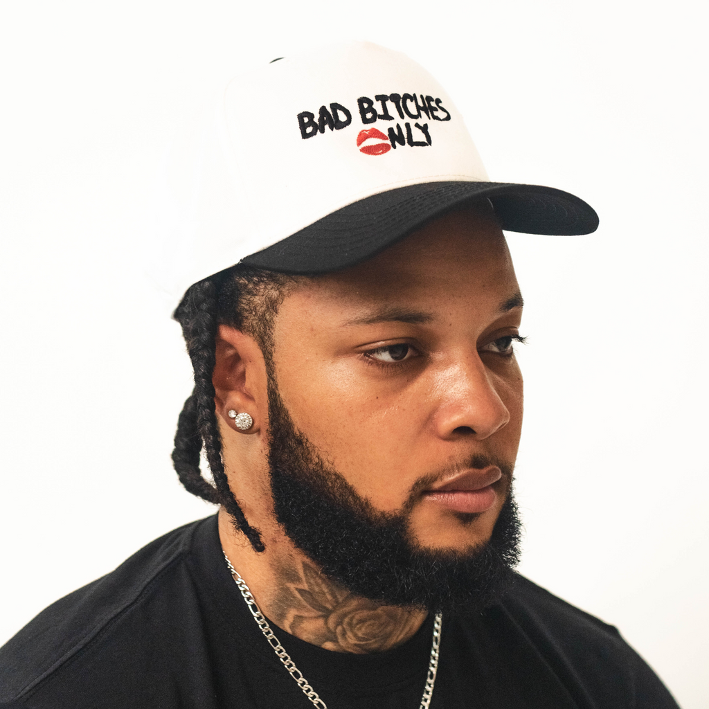 White 'Bad Bitches  💋nly' Trucker Hat