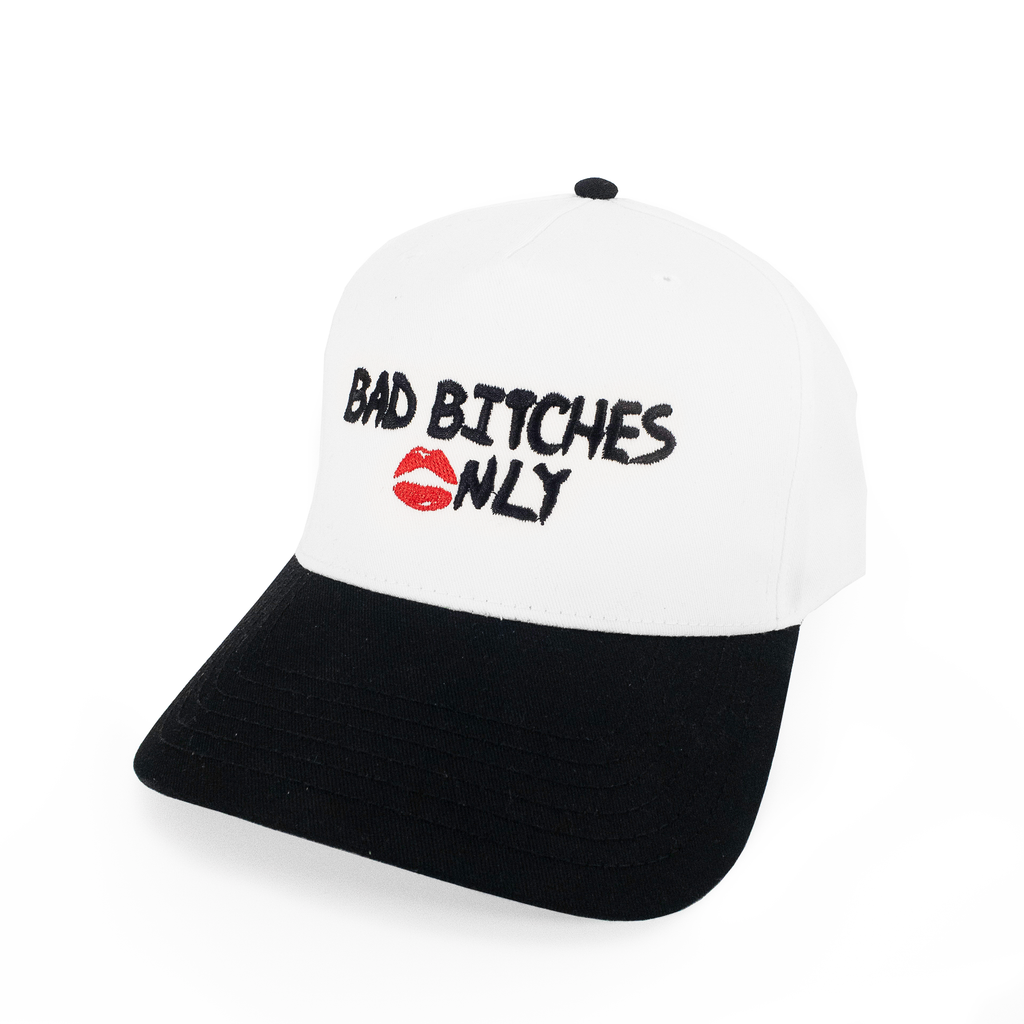 White 'Bad Bitches  💋nly' Trucker Hat